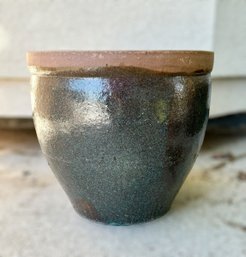 Beautiful Dark Green Glazed Terracotta Planter Pot - Lot 4 Of 7