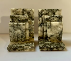 Wonderful Alabaster Book Shaped Bookends