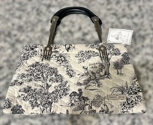 Isabellas Journey Toile Noir Fork Handle Tote Bag