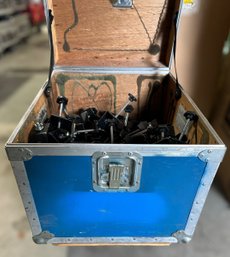 Blue Road Case Full Of Clamps