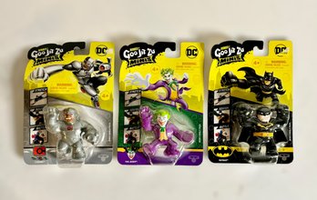 Tiny Collection Of DC Heroes Of Goo Jit Zu Minis W/ Cyborg, The Joker, & Batman - Lot Of 3