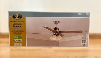 Hampton Bay 54 Inch LED Large Room Ceiling Fan Brushed Nickel Finish Malone