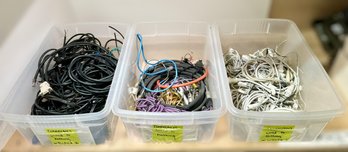 Assortment Of Connectors Wired To Nothing W/ Plastic Containers