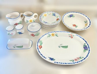 Pfaltzgraff Summer Garden Dish Set W/ Salt & Pepper Shakers, Butter Dish, Sugar & Creamer Holders, & More