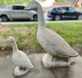 Solid Concrete Geese Lawn Decor - Set Of 2