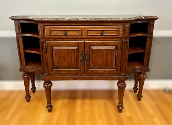 Beautiful Kincaid Marble Top Wooden Console Table W/ Storage