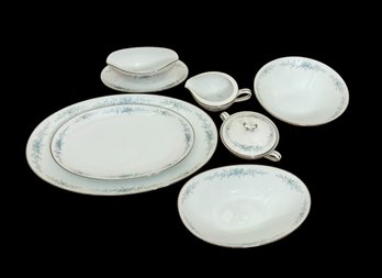 Delicate Vintage Noritake Japan Roseberry China Dishes W/ Platters, Bowls, & Creamer Pitchers - 3 Of 4