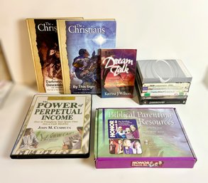 Assortment Of Powerful Religious, Traditional, & Income Content W/ Books, Movies, & Kits