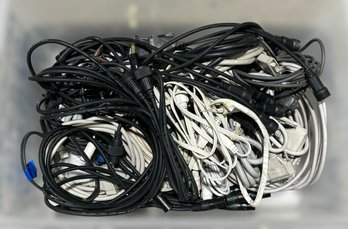 Assortment Of DMX Extension Cables W/ Plastic Container