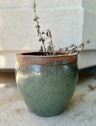 Beautiful Dark Green Glazed Terracotta Planter Pot - Lot 7 Of 7