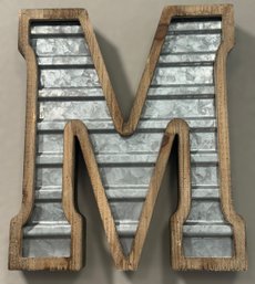 Wooden And Tin M Wall Decor