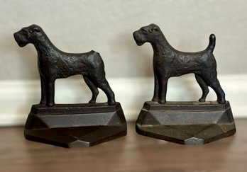 Schnauzer Cast Iron Book Ends