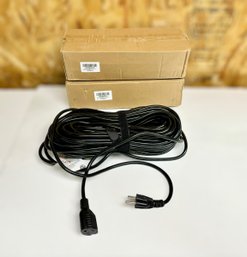 Black 100 Ft Extension Cords - Lot Of 2