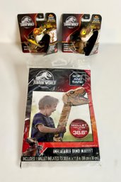 Great Collection Of Jurassic World Toys W/ T-rex, Dimorphodon, & Inflatable Dino Mallet - Lot Of 3