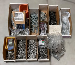 Huge Lot Of Hardware Including Nails, Bolts, And More