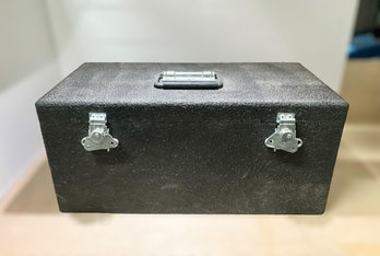 Medium Black Storage Box W/ Wooden Interior