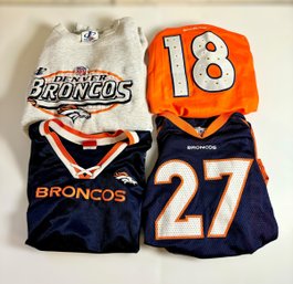 Collection Of Denver Broncos Shirts Including A Sweatshirt & Jerseys - Lot Of 5