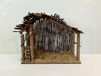 Vintage Wood Nativity Stable