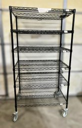 Black 70 Inch Rolling Wire Rack Storage Shelving Unit W/ 6 Shelves 1 Of 2