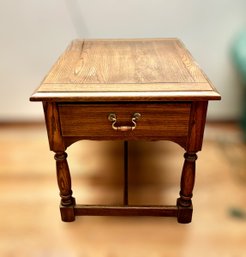 Vintage Wooden Mersman Waldron End Table W/ Storage (does Not Include Items In Drawer)