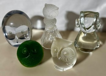 Beautiful Collection Of Glass Owl Figurines