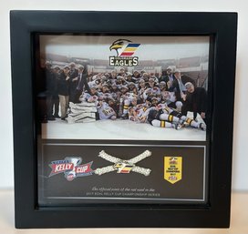 Framed 2017 Piece Of Net Used During The Kelly Cup Championship Series With The Colorado Eagles