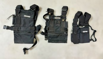 Set Of Conterra Black Tactical Packs W/ 4 Large, 4 Medium, & 5 Small Packs