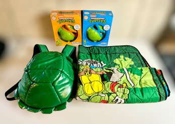 Amazing Teenage Mutant Ninja Turtle Collection W/ Costumes, Quilt, & Backpack