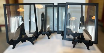 Modern Black Floating Style Picture Frames - Lot Of 5 Frames