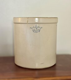 Vintage 3 Gallon Blue Crown Stoneware Crock Pot