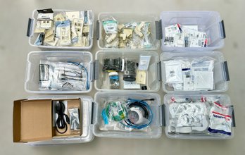 Large Assortment Of Electrical Parts W/ Corner Fits, Wall Plates, Connectors (Includes Plastic Totes) - 4 Of 4