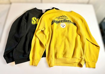 Pittsburgh Steelers Black & Yellow Large Mens Long-sleeve T-shirts - Lot Of 2