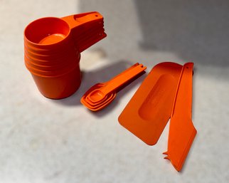 Vintage Orange Tupperware Kitchen Supplies