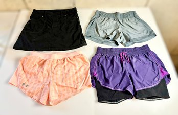 Assortment Of Womens Size Small Athletic Shorts W/ Athleta & Under Armour - Lot Of 4