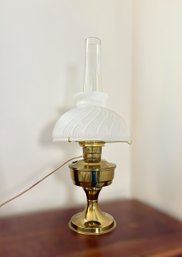 Wonderful Aladdin Table Lamp W/ White Glass Lamp Shade