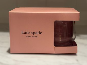 Unused Kate Spade Polka Dot Stemless Wine Glasses