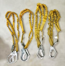 Collection Of Titan Yellow 6 Ft Polyester Shock Absorbing Lanyards - Lot Of 4