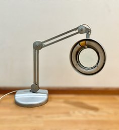 Heavy Duty Grey Adjustable Magnifying Desk Lamp