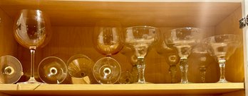 Collection Of Wine And Margarita Cocktail Glasses