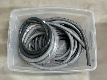 0.5 Inch Liquid Flex Conduit Cable Scraps W/ Plastic Container