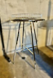 Round Metal Adjustable Clothing Rack W/ Round Basket On Top - 1 Of 3