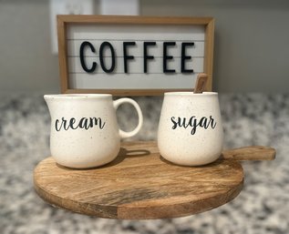 Cute Creamer And Sugar Holders, Coffee Wall Decor And Cutting Bored