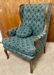 Stunning Green Floral Upholstered  Chair