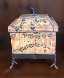 Charming Decorative Trinket Box With A Beautiful Floral Berry Design.