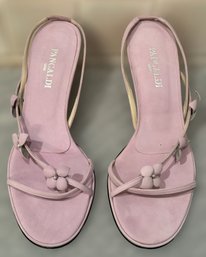 Elegant Lilac Pancaldi Vitello Nubuck Heels