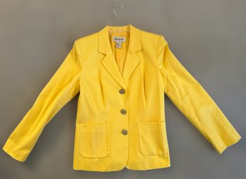 Stunning Bloomingdales Yellow Business Casual Jacket With Beautiful Buttons
