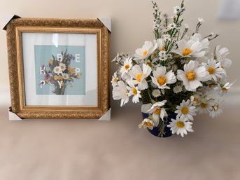 Cheerful Set Of White  Faux Daisy's And Fred Be Happy Daisy Art