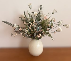 Pastel Floral Arrangement In A Decorative Vase