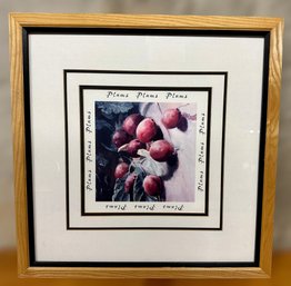 Plums Kitchen Wall Art In A Custom Wood Frame