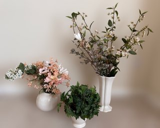 Assortment Of Lovely Floral Arrangements- Lot Of 3
